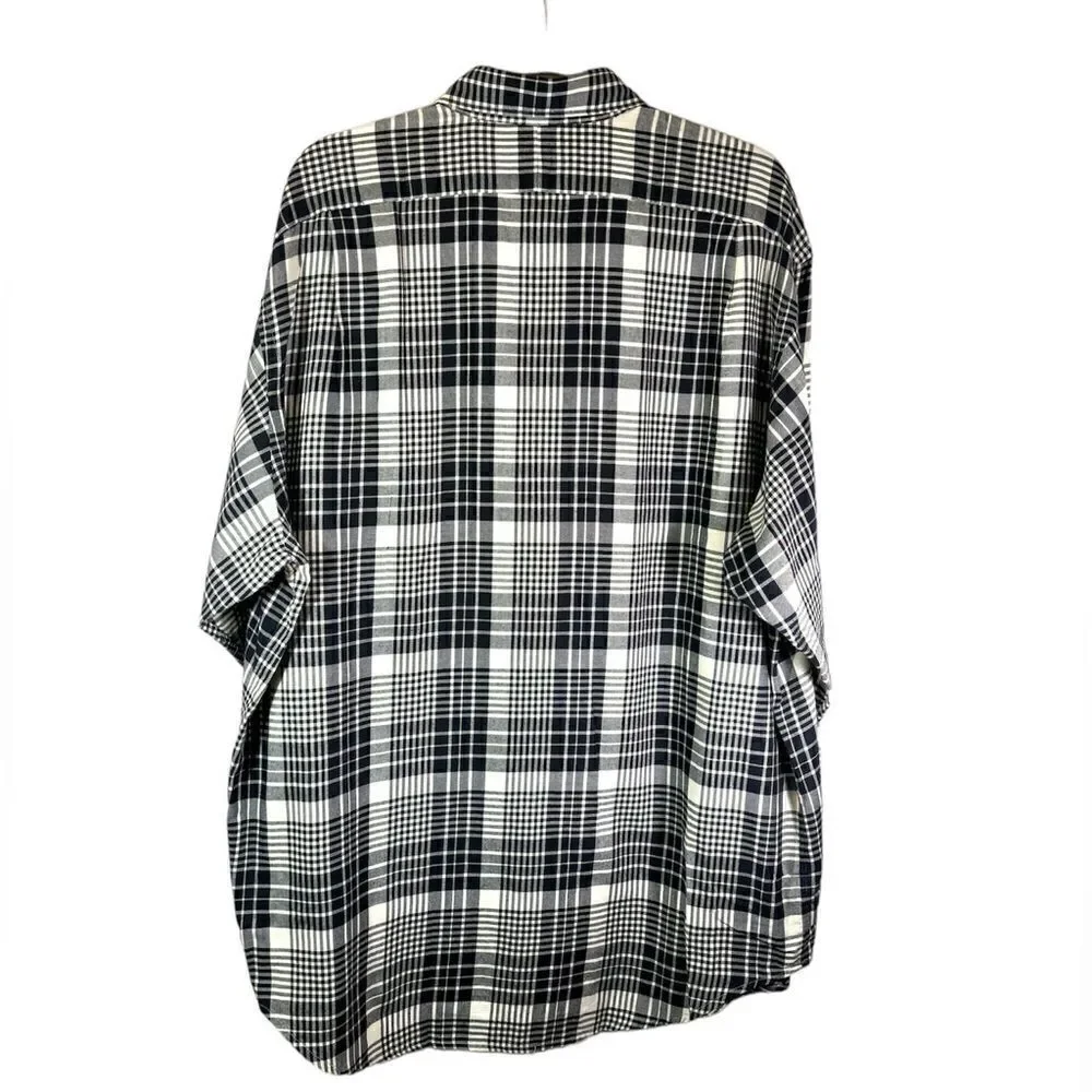 Polo By Ralph Lauren 100% Cotton Dress Gray Shirt Plaid Size XL